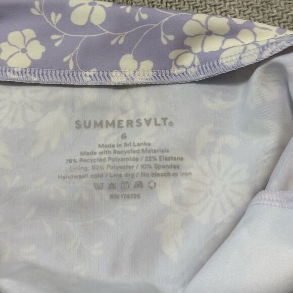 Summersalt Vintage Floral Halter Plunge One Piece Swim Bathing Suit 6 NWT - Picture 6 of 6